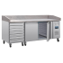 POLAR - Comptoir à pizza dessus marbre 2 portes et 7 tiroirs à pâtons - CT423