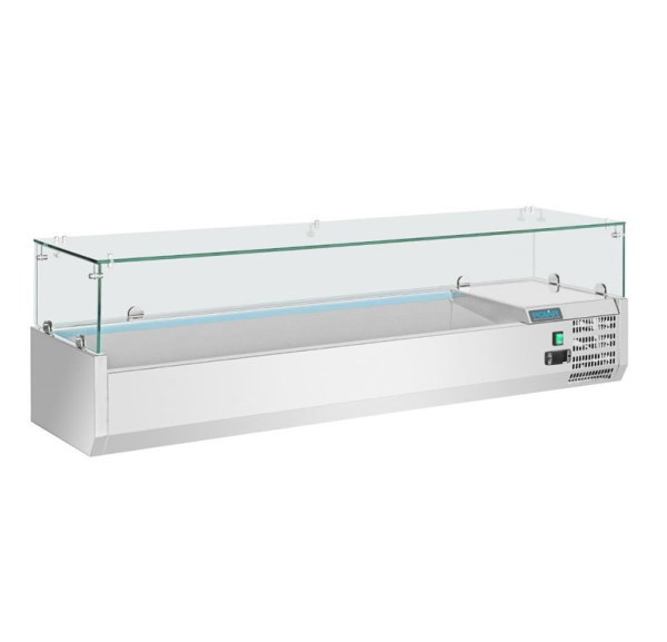 POLAR - Saladette réfrigérée vitrée à poser 5 bacs GN 1/3 et 1 bac GN 1/2 - GD876