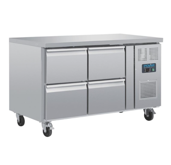 POLAR - Table réfrigérée positive GN1/1 ventilée 4 tiroirs 314L