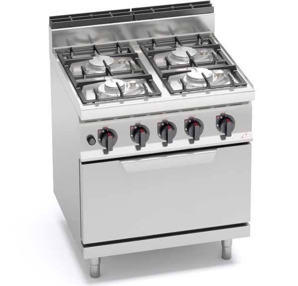 BERTO'S - Fourneau 4 feux améliorés sur four électrique G7F4PW+FE - MACROS 700