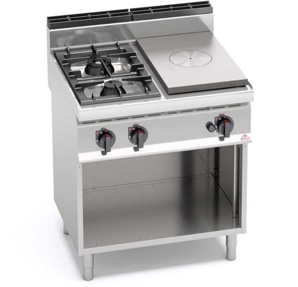 BERTO'S - Plaque coup de feu + 2 feux vifs sur baie libre G7T4P2FM - MACROS 700