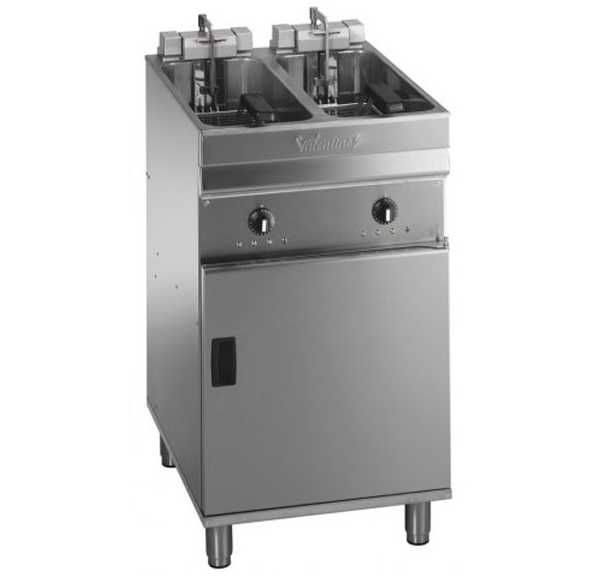 VALENTINE - Friteuse électrique mécanique à très hautes performances sur coffre 2 x 9-10 litres