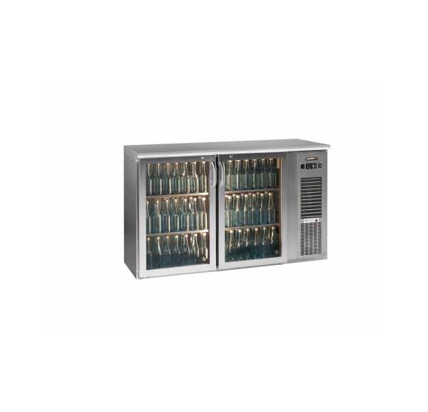 GAMKO - Arrière bar réfrigéré de bouteilles 2 portes vitrées inox - E3