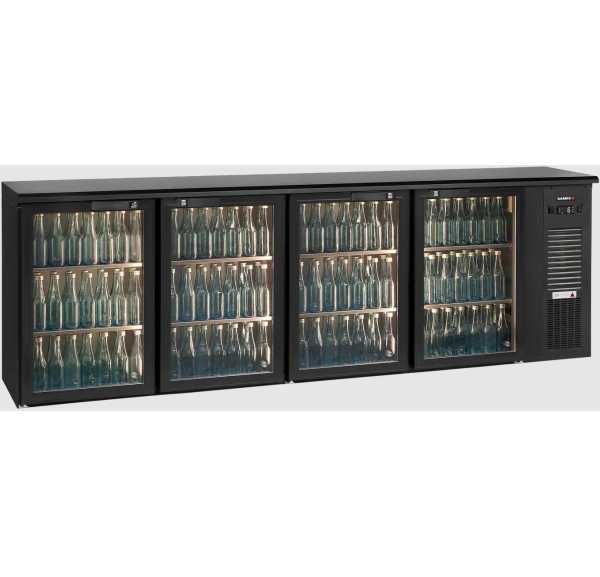 GAMKO - Arrière bar réfrigéré de bouteilles 4 portes vitrées anthracite - E3