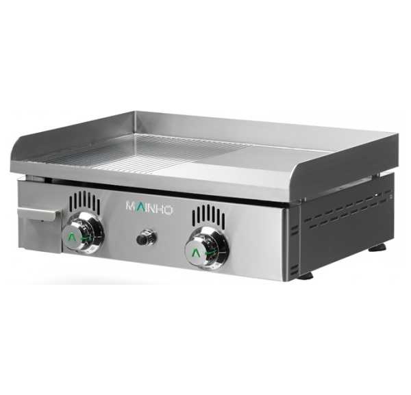 MAINHO - Plancha gaz semi-rainurée chrome dur 595x430mm - NOVO-CROM