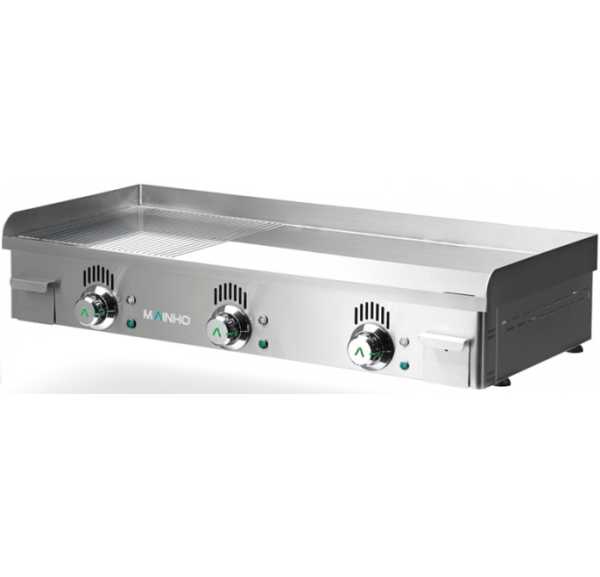 MAINHO - Plancha gaz semi-rainurée chrome dur 995x430mm - NOVO-CROM