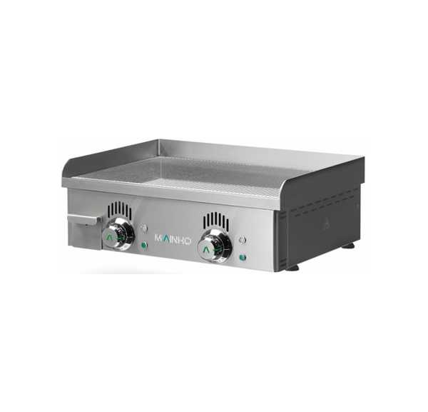 MAINHO - Plancha gaz rainurée chrome dur 595x430mm - NOVO-CROM