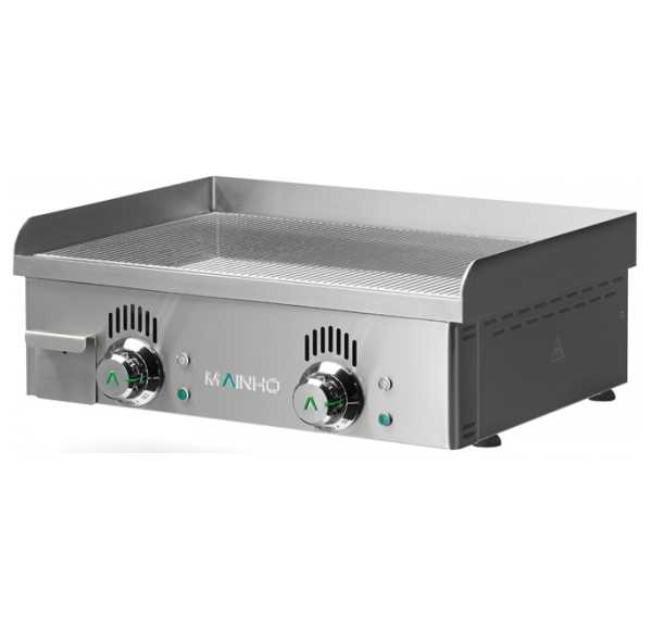 MAINHO - Plancha électrique rainurée chrome dur 595x430mm - NOVO-CROM