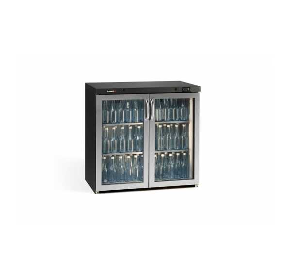 GAMKO - Arrière bar réfrigéré de bouteilles 2 portes battantes vitrées finition inox H.900mm - MAXIGLASS