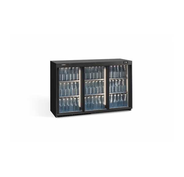 GAMKO - Arrière bar réfrigéré de bouteilles 3 portes coulissantes vitrées H.840mm - MAXIGLASS