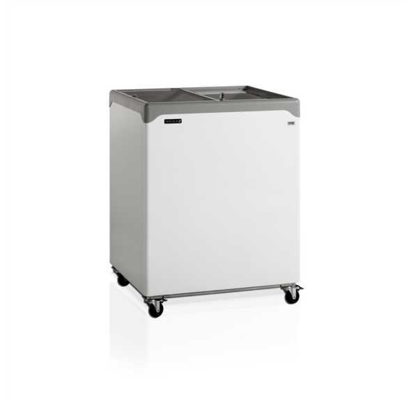 Congélateur crème glacée laqué blanc couvercle vitrés plats coulissants et verrou 186 L - NIC200SC