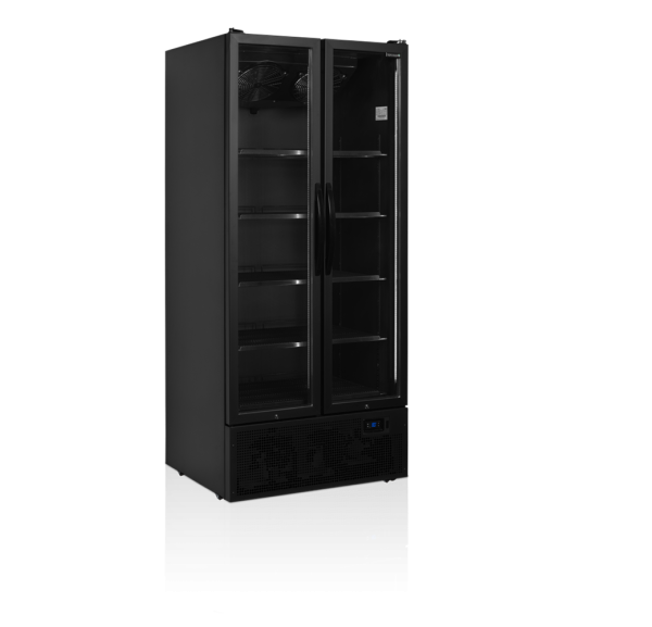 TEFCOLD - Vitrine réfrigéré noire portes vitrées pleine hauteur à charnières