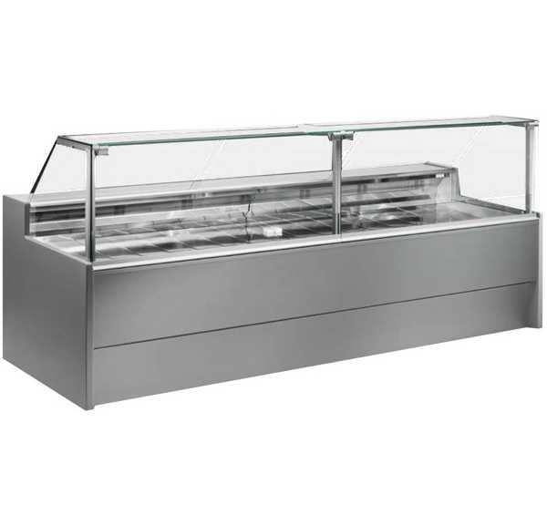 DAP - Vitrine réfrigérée droite 0°C/+2°C avec réserve froid ventilé 1500 à 3000 mm - VIVA