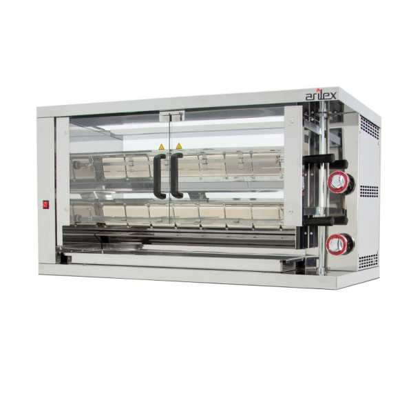 ARILEX - Rôtissoire à 2 broches gaz 14 kW 8 à 12 poulets