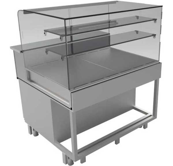 DAP - Vitrine réfrigérée droite +3°C/+8°C avec réserve froid ventilé 2 étagères - PERLA