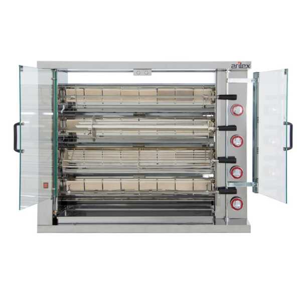 ARILEX - Rôtissoire à 4 broches gaz 28 kW 16 à 24 poulets