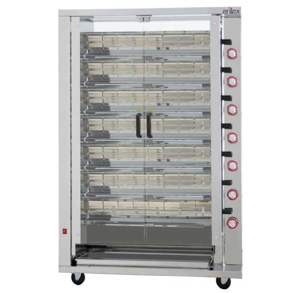 ARILEX - Rôtissoire à 7 broches gaz 49 kW 28 à 42 poulets
