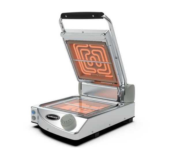 SPIDOCOOK - Grill professionnel simple manuel en vitrocéramique lisse transparent 250x250 - SPIDOGLASS