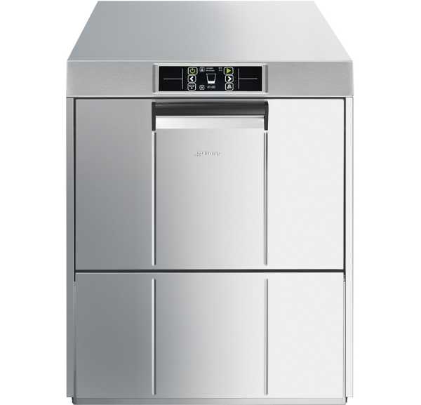 SMEG - Lave-verres électronique 500x500 commutable 72 paniers/h ouverture 300mm avec pompe de vidange et adoucisseur - TOPLINE