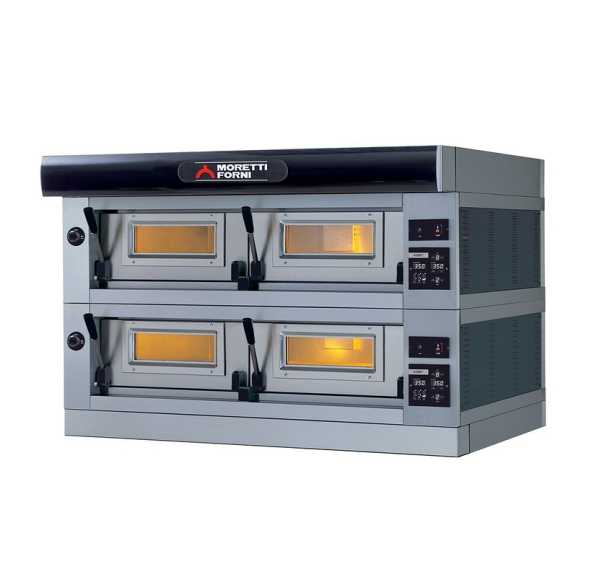MORETTI FORNI - Four à pizza électromécanique 2 chambres 16 pizzas Ø30 triphasé - SERIE P - P120E2-A