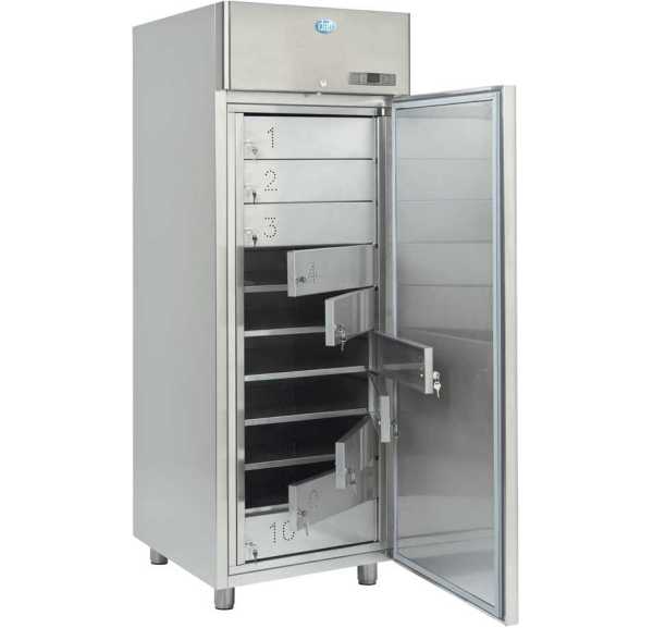 DAP - Armoire 10 casiers positive -2/+8°C ventilée 1 porte inox 650 litres