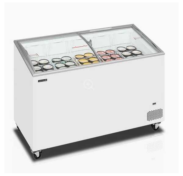 TEFCOLD - Conservateur coffre blanc couvercles vitrés bombés 352 L - 32013