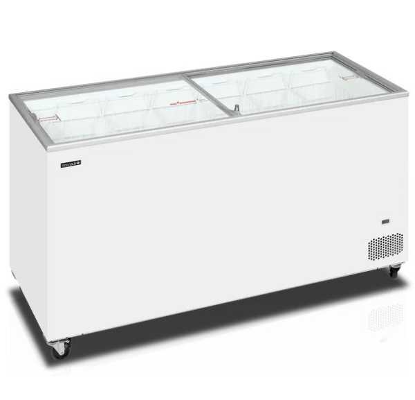TEFCOLD - Conservateur coffre blanc couvercles vitrés 491 L - IC500SC