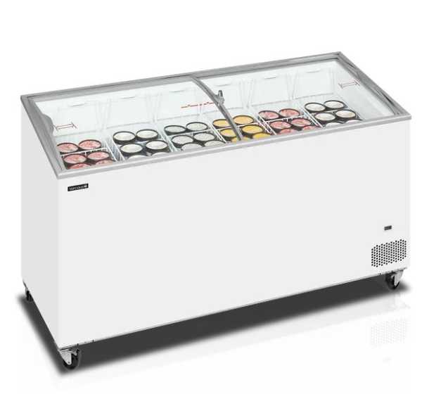 TEFCOLD - Conservateur coffre blanc couvercles vitrés bombés 427 L - IC501SCEB