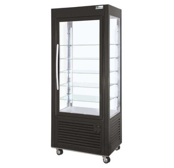 AFI COLLIN LUCY - Vitrine négative -5/-20°C ventilée 4 faces vitrées noire 350 litres