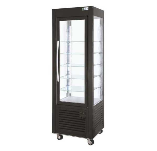 AFI COLLIN LUCY - Vitrine positive +2/+10°C ventilée 4 faces vitrées noire 250 litres