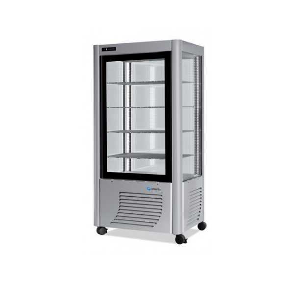 FURNOTEL - Vitrine négative -5/-20°C statique 4 faces vitrées aluminium 540 litres fixe