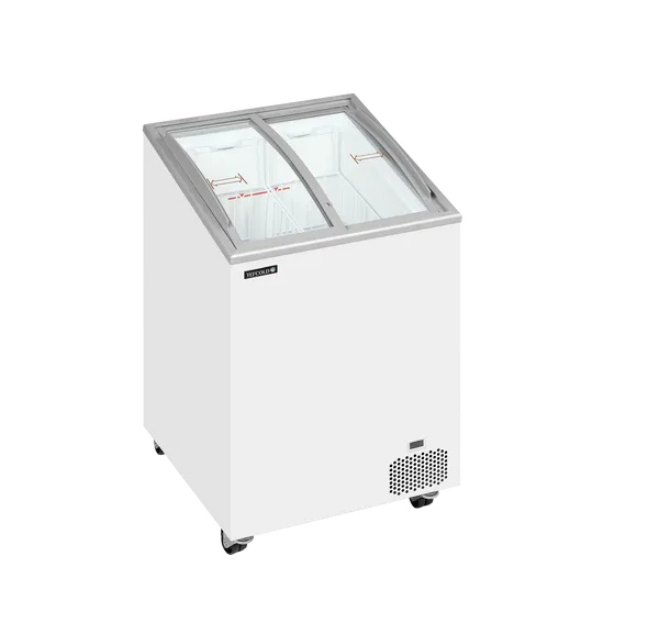 TEFCOLD - Conservateur coffre blanc couvercles vitrés bombés 100 L - IC100SCEB (LED)