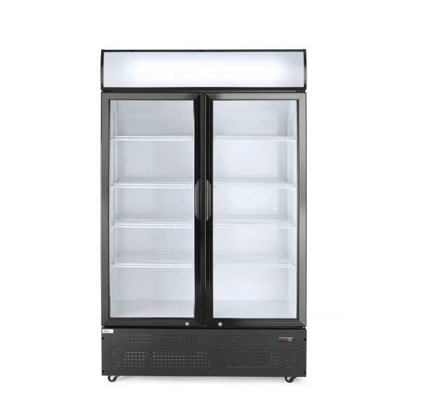 HENDI - Armoire positive statique +2/+10°C 2 portes vitrées 392x353 noir 512 litres