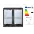 HENDI - Arrière bar ventilé +2/+10°C 2 portes vitrées battantes noir