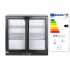 HENDI - Arrière bar ventilé +2/+10°C 2 portes vitrées coulissante noir