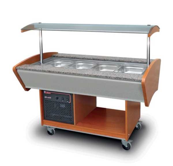 FURNOTEL - Buffet réfrigéré central 4 bacs GN1/1