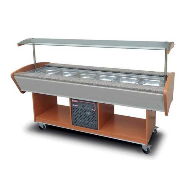 FURNOTEL - Buffet réfrigéré central 6 bacs GN1/1