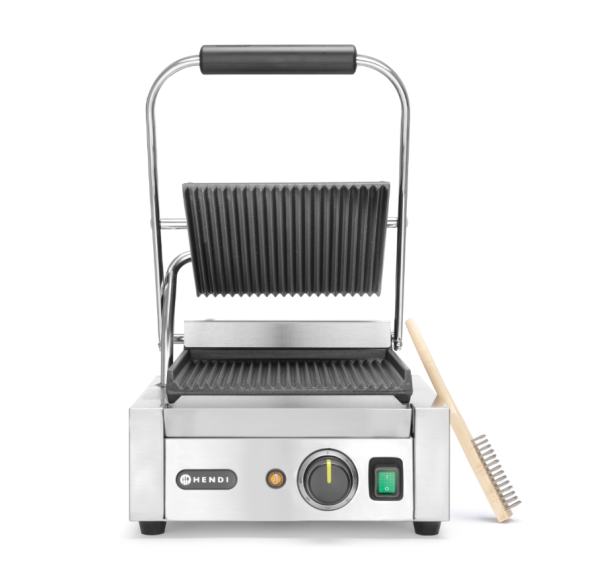 HENDI - Grill de contact simple rainuré température réglable