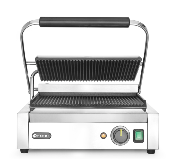 HENDI - Grill de contact panini dessus et dessous rainurés