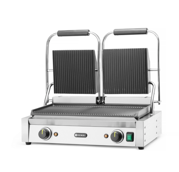 HENDI - Grill de contact double rainuré température réglable