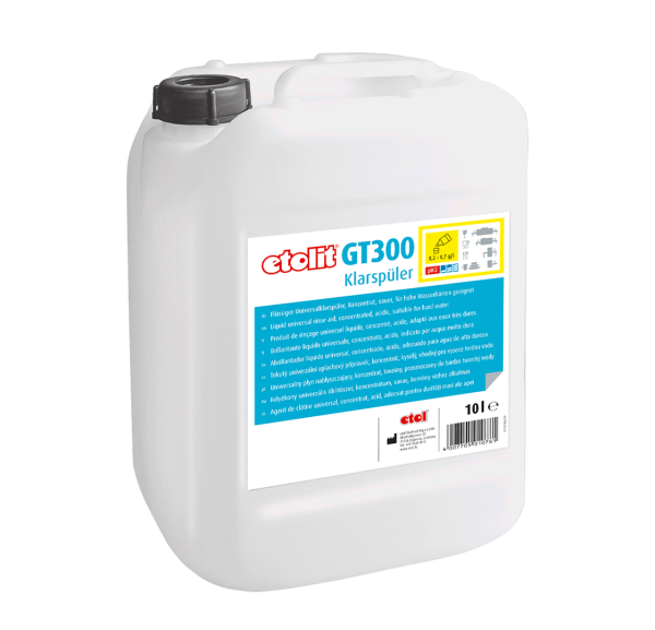 ETOL - Produit de rinçage universel liquide concentré acide adapté aux eaux très dures 10 litres - ETOLIT GT 300