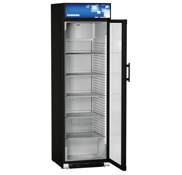 LIEBHERR - Armoire positive ventilée +2/+12°C 1 porte vitrée noire 385 litres - FKDV4213744