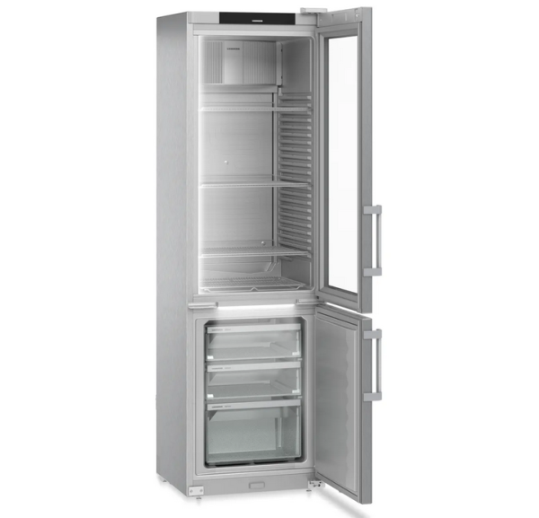 LIEBHERR - Armoire combinée +1/+15°C et -26/-9°C 1 porte vitrée et 1 porte pleine inox 232 litres - FCFCVG4032