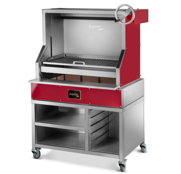PUJADAS - Grill ouvert avec grille en V couleur rouge