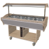 L2G - Buffet salad bar bain-marie central chauffant +30/+90°C cuve 4 GN1/1 porte-assiettes granit