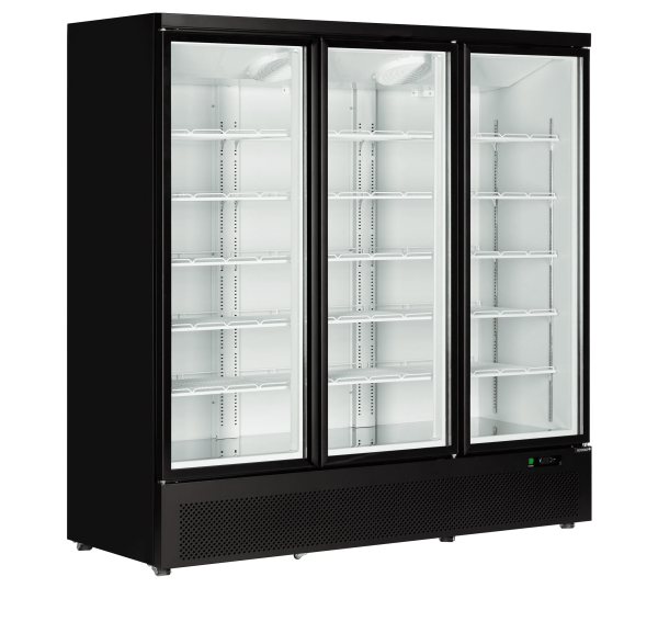 TEFCOLD - Vitrine congélateur vertical négatif ventilée -18/-22°C 3 portes noire 1090 litres - ATOM MAXI F3DB