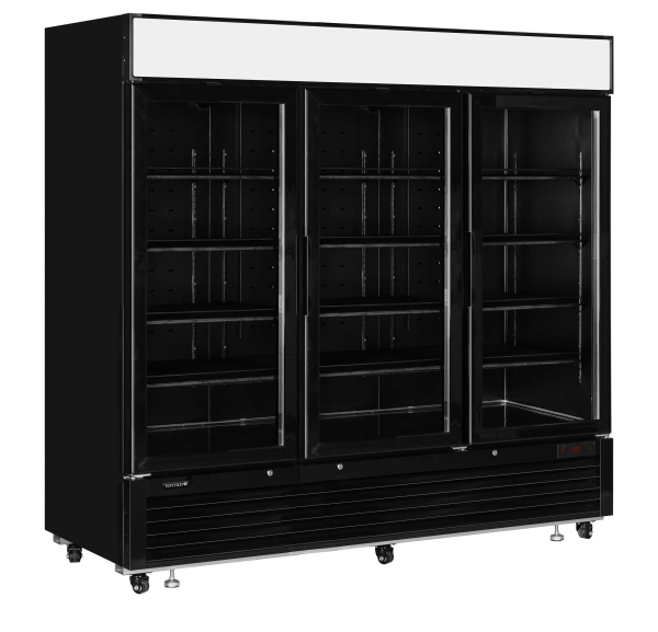 TEFCOLD - Armoire négative ventilée -14/-25°C 3 portes vitrées noire 1436 litres - LGF7500B
