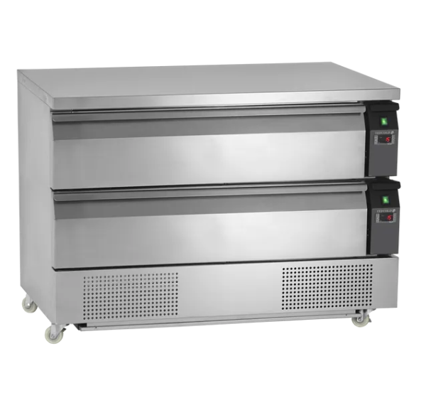 TEFCOLD - Soubassement/comptoir double réfrigération 2 tiroirs 6xGN2/1 - UD2-3