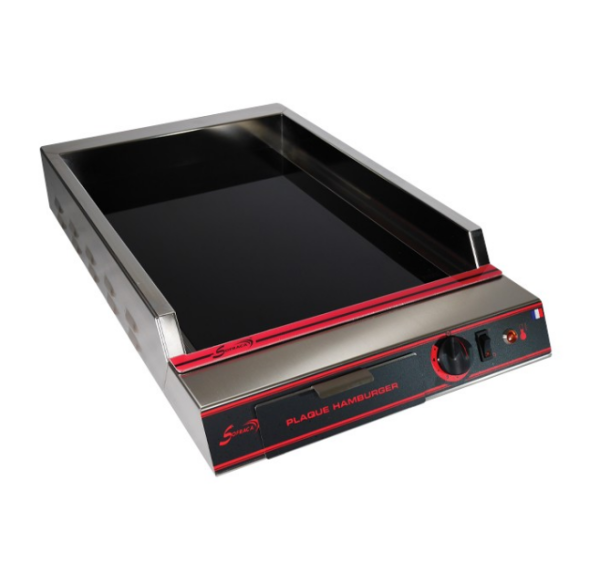 SOFRACA - Plancha vitrocéramique électrique plaque lisse 230 V spécial hamburgers largeur 400 mm