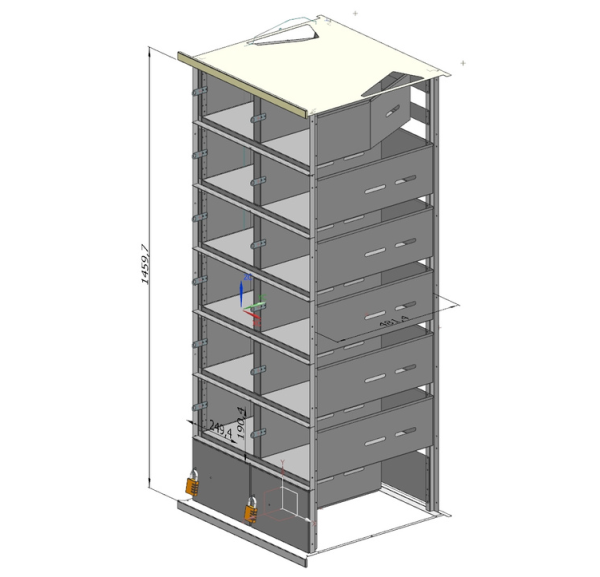 DAP - Armoire inox réfrigérée négative à casiers système de fermeture par cadenas 14 casiers